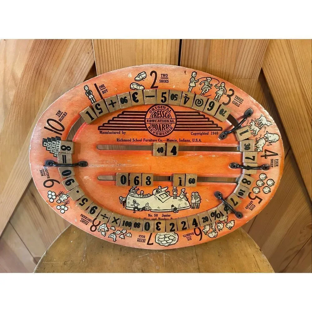 Vintage Original  Cressco Educational Board Reversible No. 50 1940 (5263)